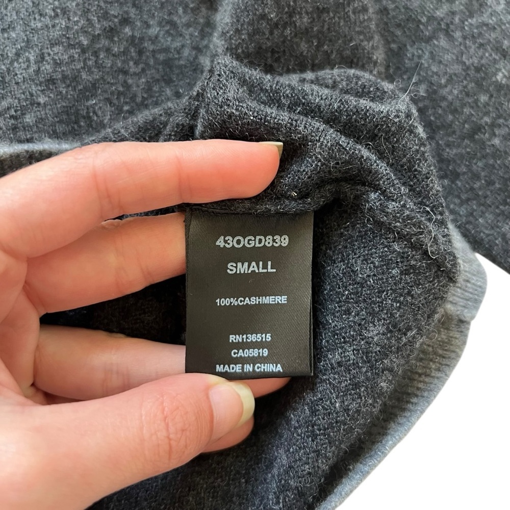 NWT One Grey Day Colorblock Cut Out 100% Cashmere Sweater in Gray Size S - Picture 8 of 11